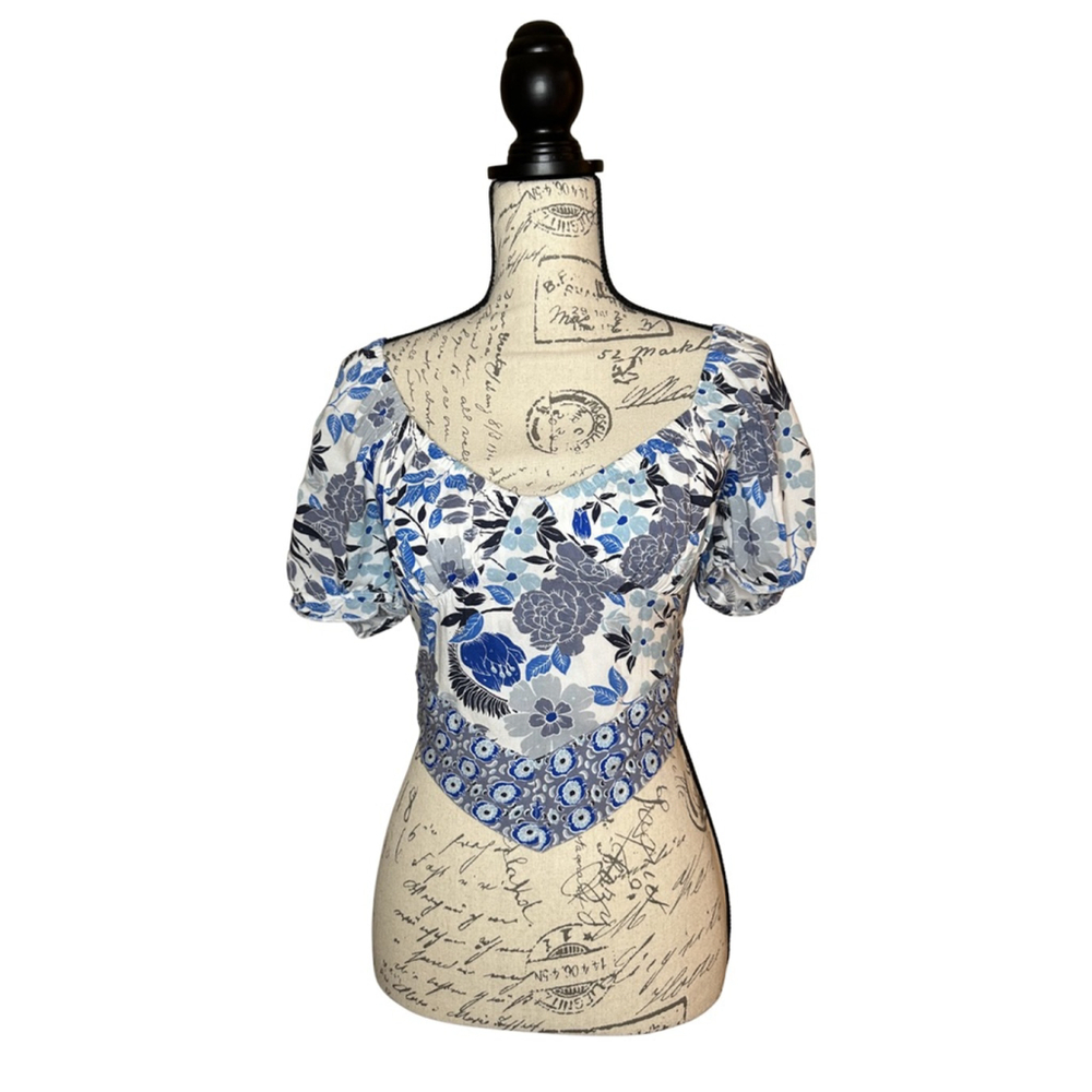 Japna Size Medium Floral Boho Gypsy Crop Top